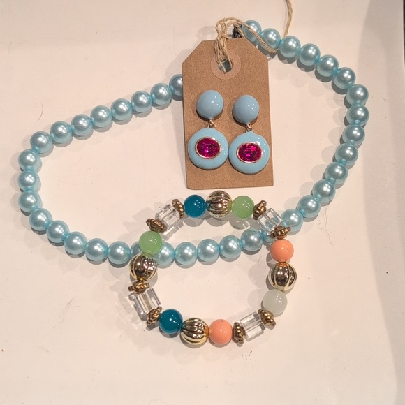 Pastel Blue Spring Jewelry Set - Picture 1 of 4